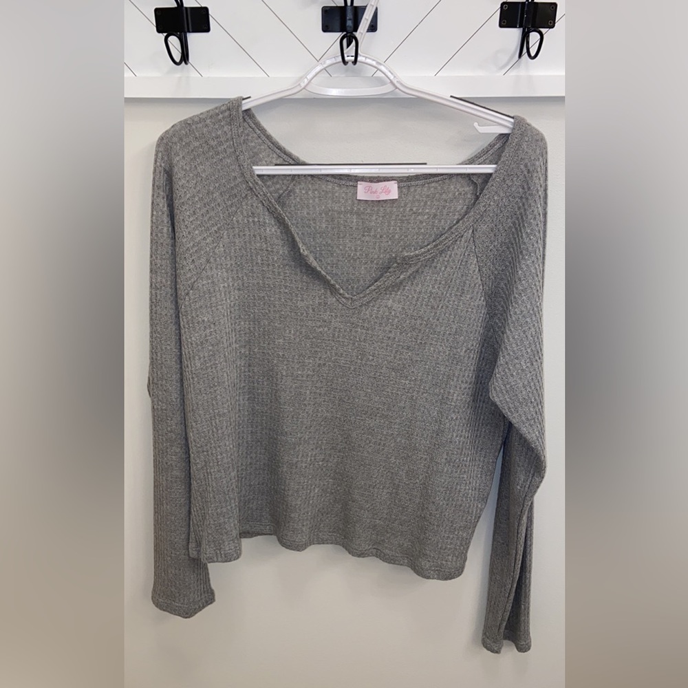 Gray Sweater Top